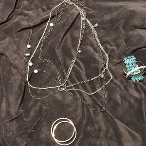 Large costume necklace, 4 bengals and a bracelet